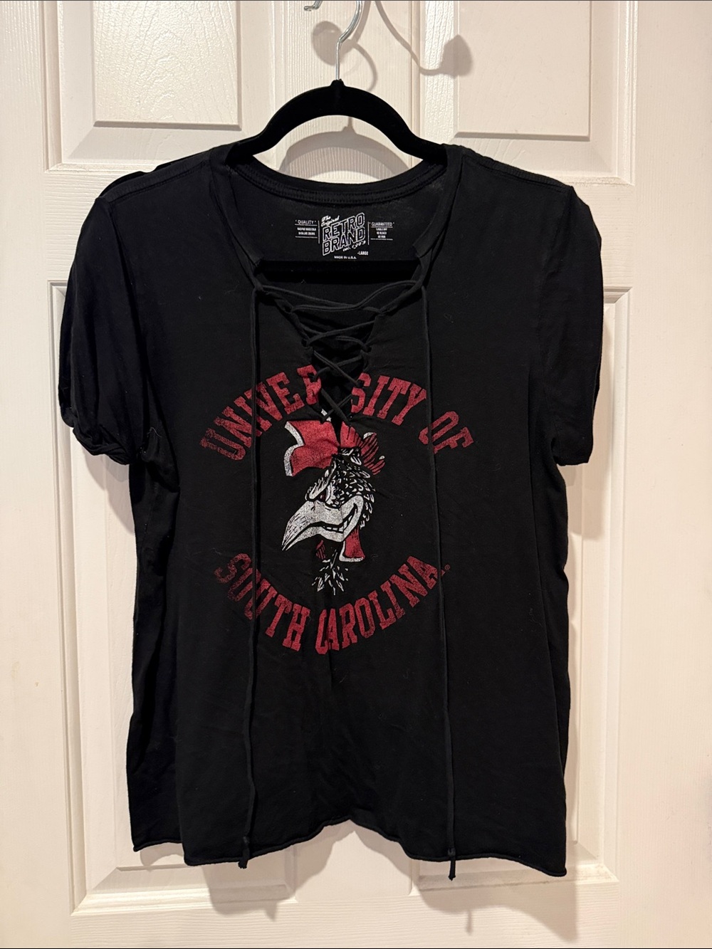 Black University of South Carolina Lace-Up Tee